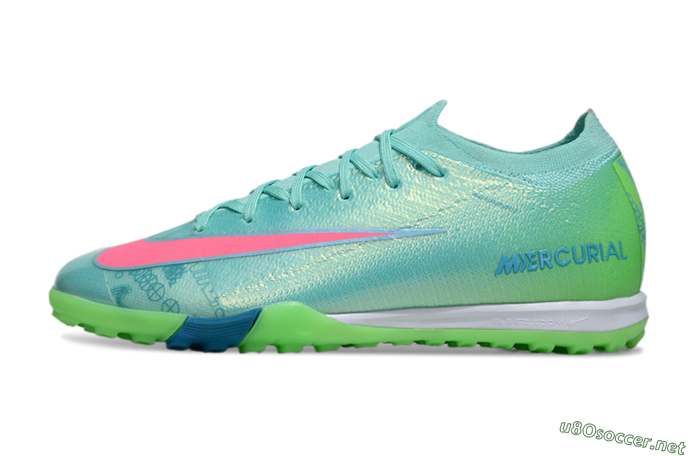 Men's Nike Air Zoom Mercurial Vapor 16 Elite TF Football Shoes - Jade/Pink/White 0
