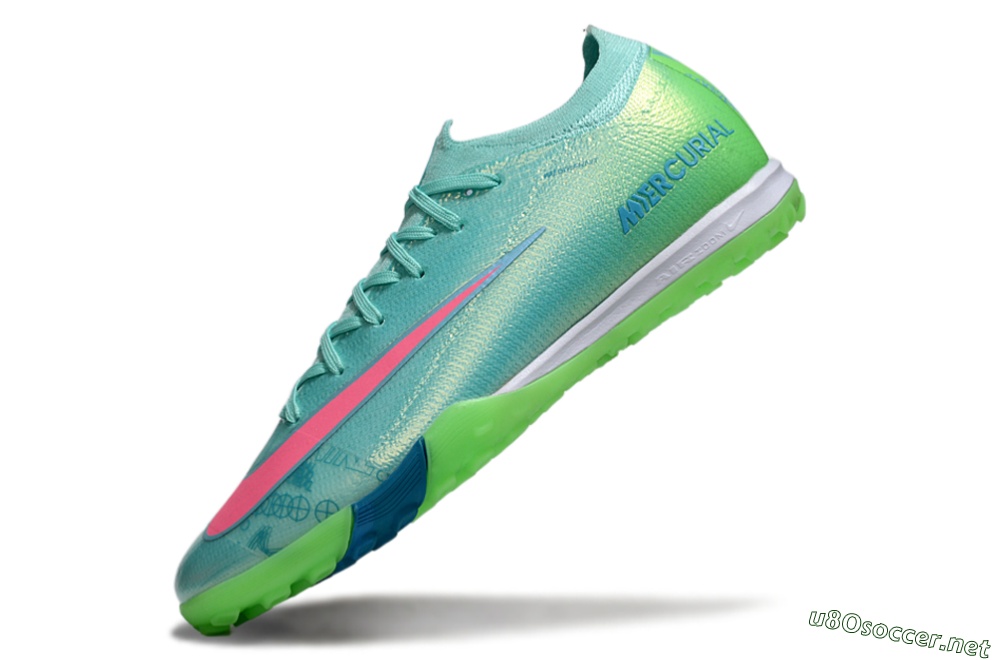 Men's Nike Air Zoom Mercurial Vapor 16 Elite TF Football Shoes - Jade/Pink/White 5