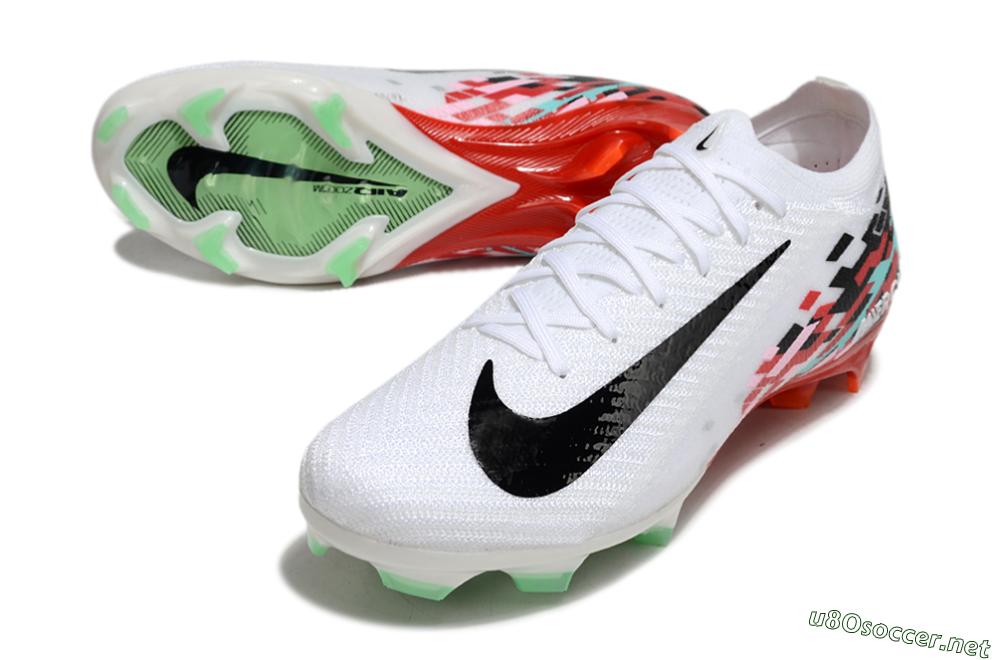 Unisex Nike Air Zoom Mercurial Vapor 16 Elite FG Football Boots - White/Black/Red 3