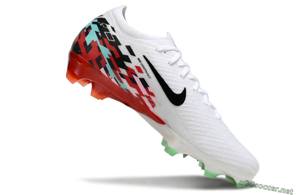 Unisex Nike Air Zoom Mercurial Vapor 16 Elite FG Football Boots - White/Black/Red 4