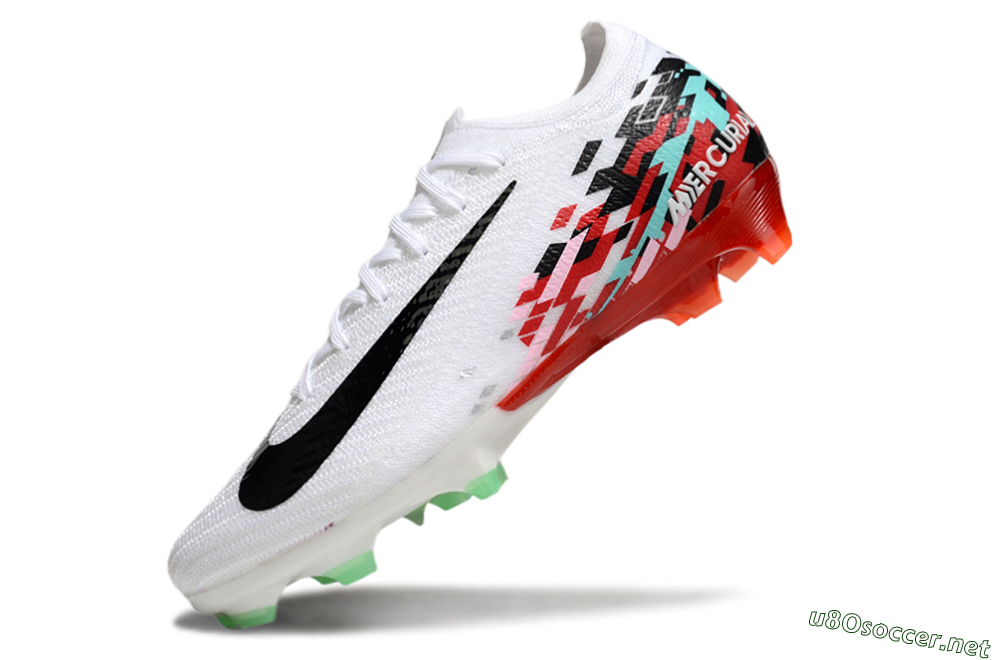 Unisex Nike Air Zoom Mercurial Vapor 16 Elite FG Football Boots - White/Black/Red 5