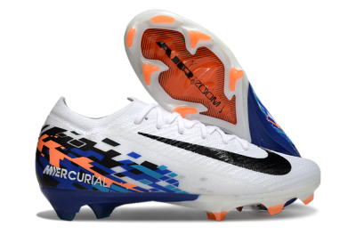 Unisex Nike Air Zoom Mercurial Vapor 16 Elite FG Football Boots - White/Black/Blue/Orange