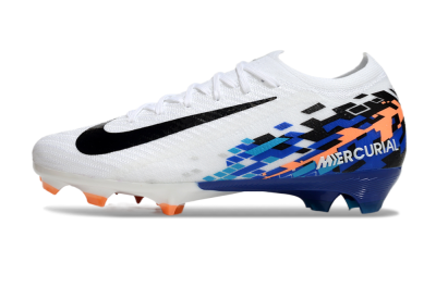 Unisex Nike Air Zoom Mercurial Vapor 16 Elite FG Football Boots - White/Black/Blue/Orange