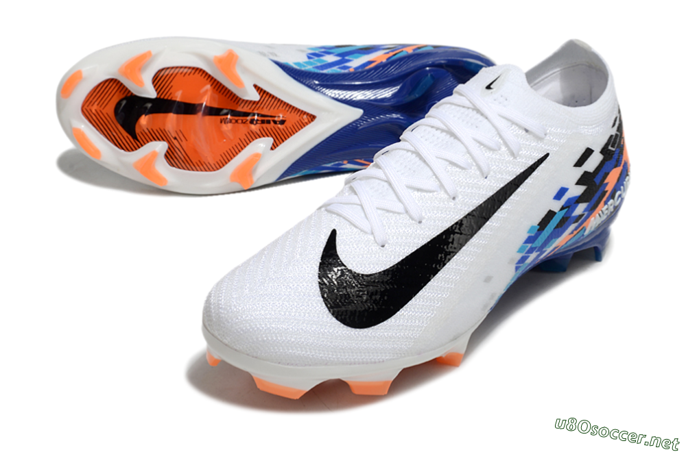 Unisex Nike Air Zoom Mercurial Vapor 16 Elite FG Football Boots - White/Black/Blue/Orange 3