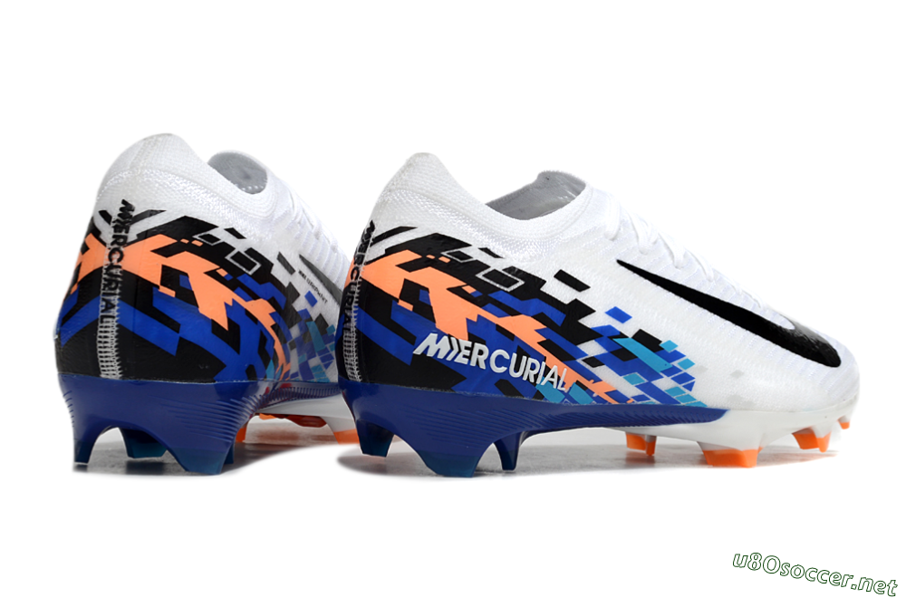 Unisex Nike Air Zoom Mercurial Vapor 16 Elite FG Football Boots - White/Black/Blue/Orange 1