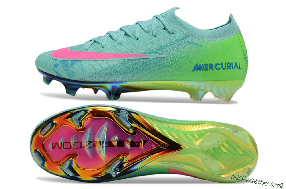 Unisex Nike Air Zoom Mercurial Vapor 16 Elite FG Football Boots - Jade/Pink/Blue 1