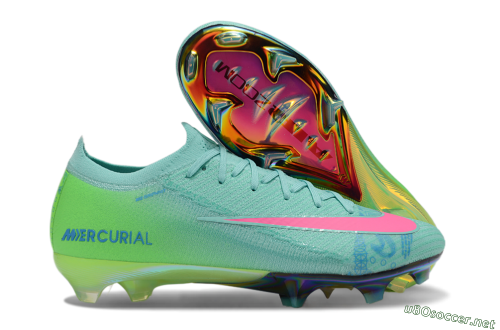 Unisex Nike Air Zoom Mercurial Vapor 16 Elite FG Football Boots - Jade/Pink/Blue 2