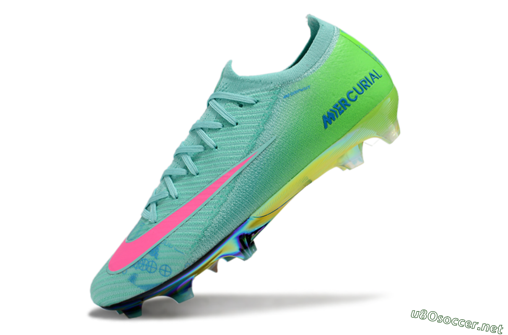 Unisex Nike Air Zoom Mercurial Vapor 16 Elite FG Football Boots - Jade/Pink/Blue 6