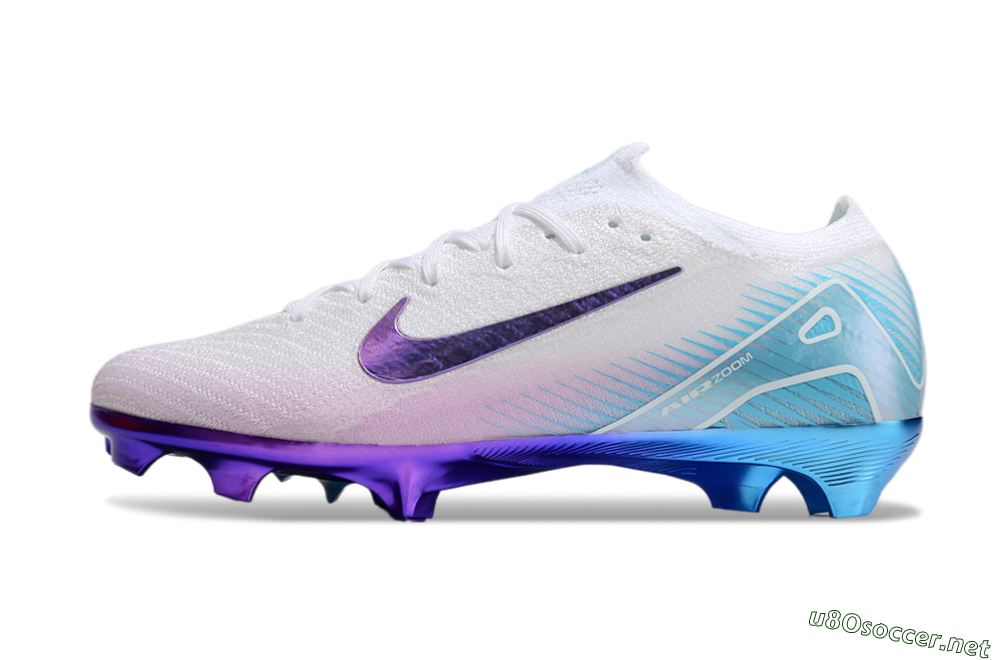 Unisex Nike Air Zoom Mercurial Vapor 16 Elite FG Football Boots - White/Purple/Blue 0