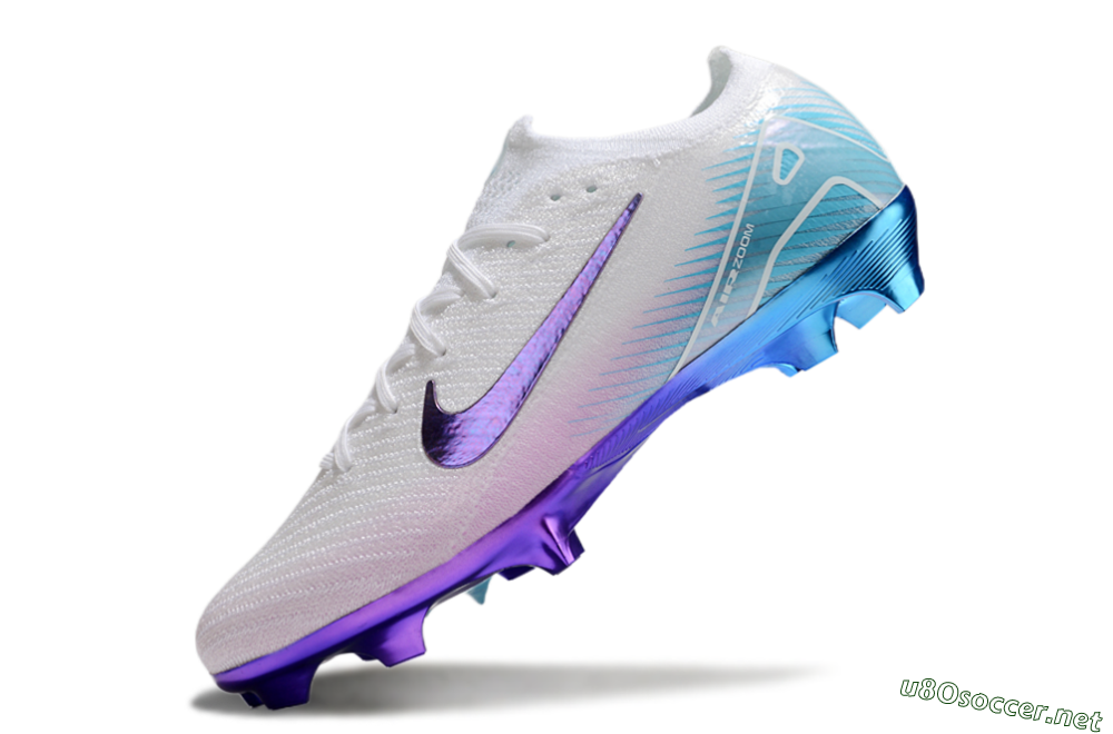 Unisex Nike Air Zoom Mercurial Vapor 16 Elite FG Football Boots - White/Purple/Blue 5
