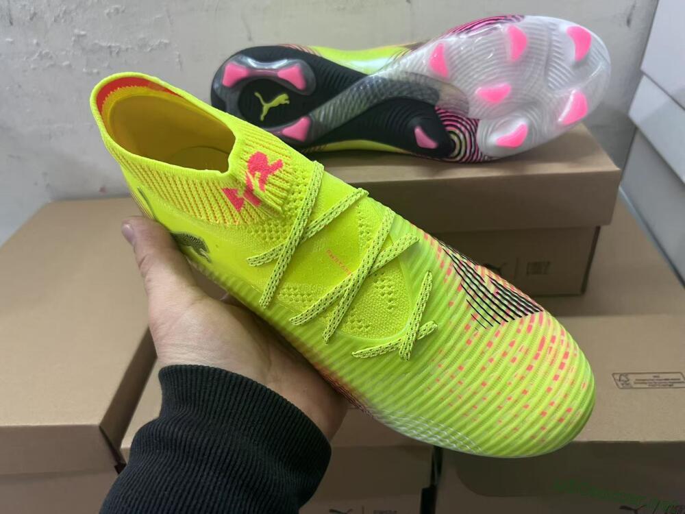 Men's Puma Future 8 Ultimate FG Football Boots - Yellow/Pink/Black