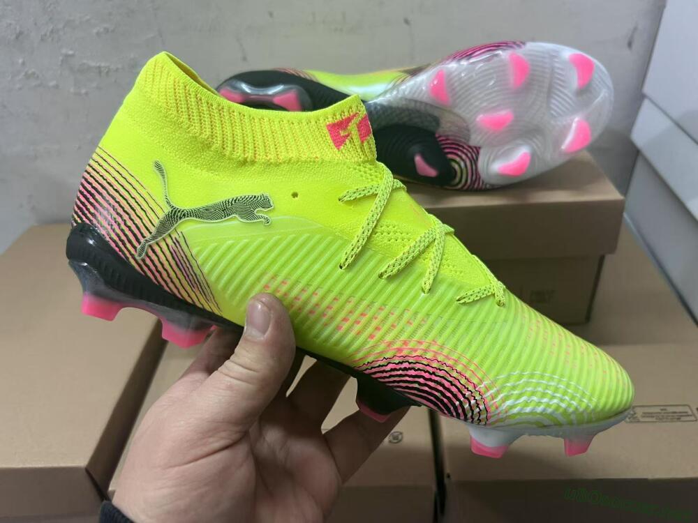 Men's Puma Future 8 Ultimate FG Football Boots - Yellow/Pink/Black