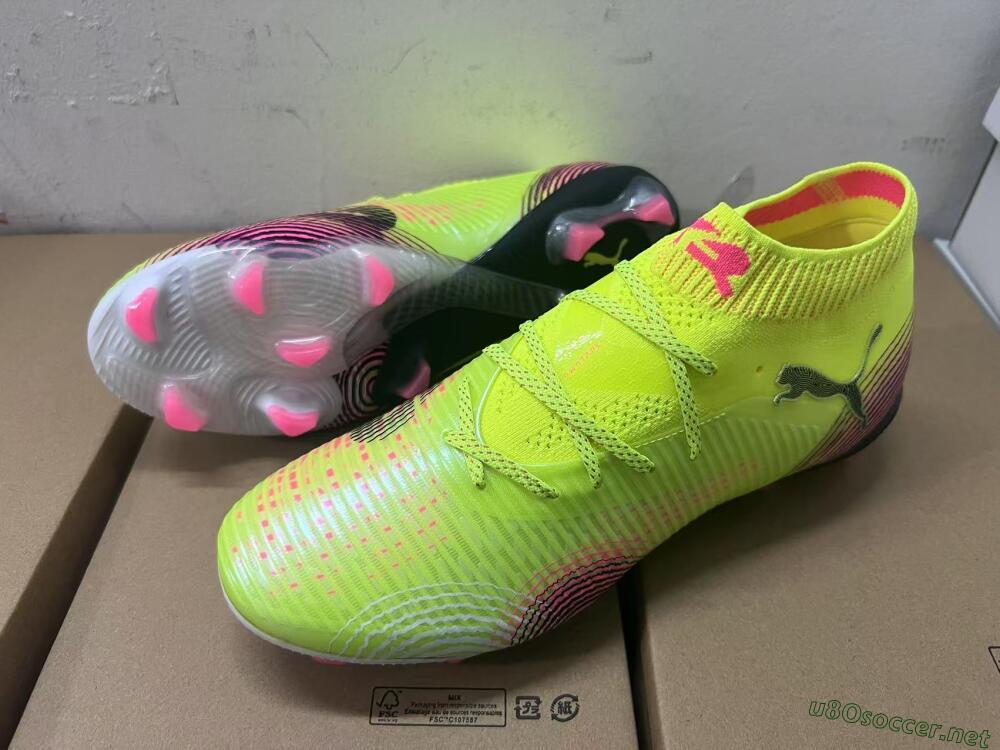 Men's Puma Future 8 Ultimate FG Football Boots - Yellow/Pink/Black