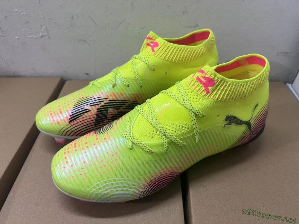 Men's Puma Future 8 Ultimate FG Football Boots - Yellow/Pink/Black