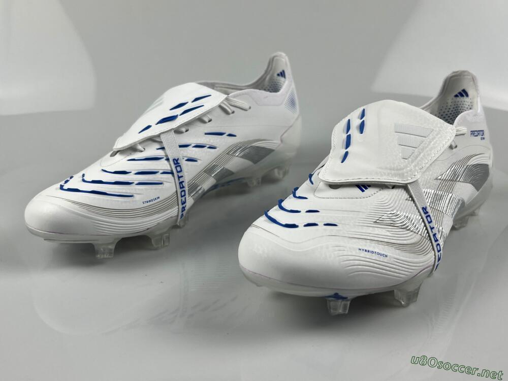 Unisex Adidas Predator Elite 25 Foldover Tongue FG Football Boots - White/Blue/Silver