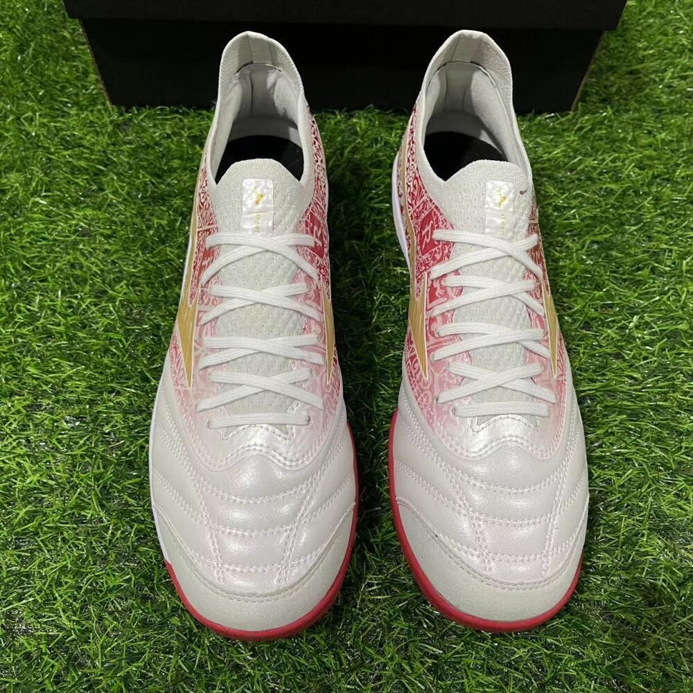 Men's Mizuno Morelia Neo Sala M8 TF Football Shoes - White/Red/Yellow