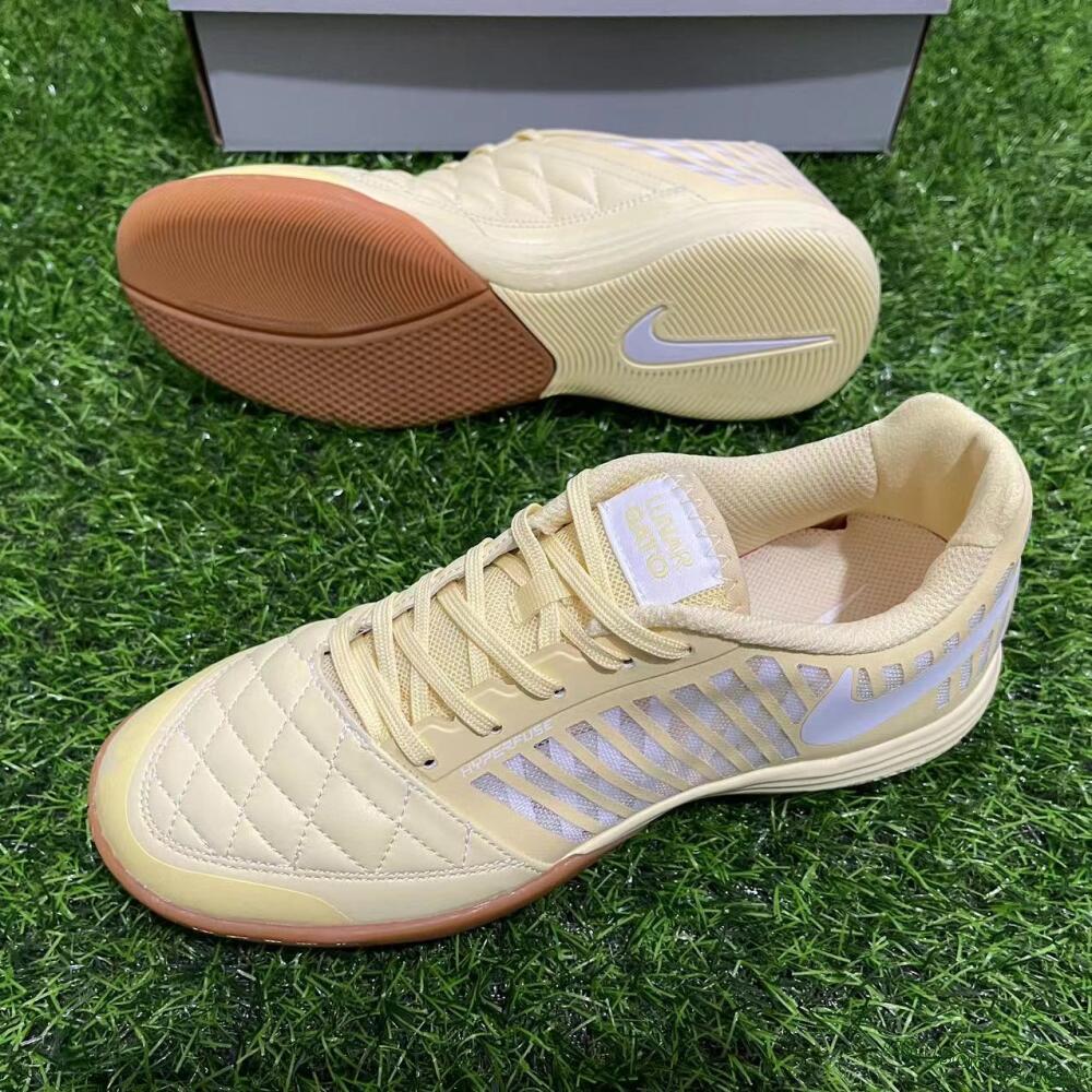 Men's Nike Lunar Gato 2 IC Football Shoes - Yellow/White/Brown