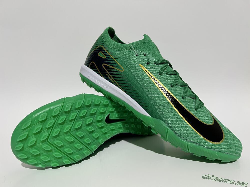 Men's Nike Air Zoom Mercurial Vapor 16 Elite TF Football Shoes - Green/Black/Gold