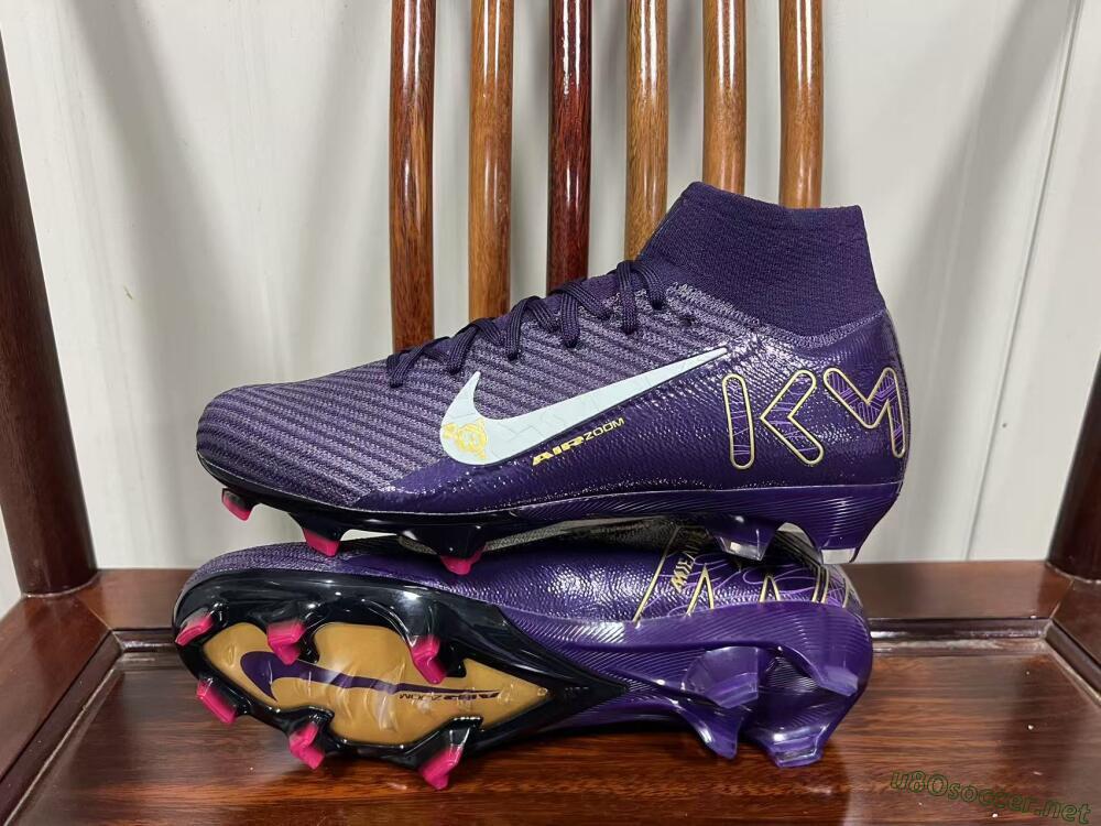 Unisex Nike Air Zoom Mercurial Superfly 10 Elite FG Football Boots - Purple/White/Gold