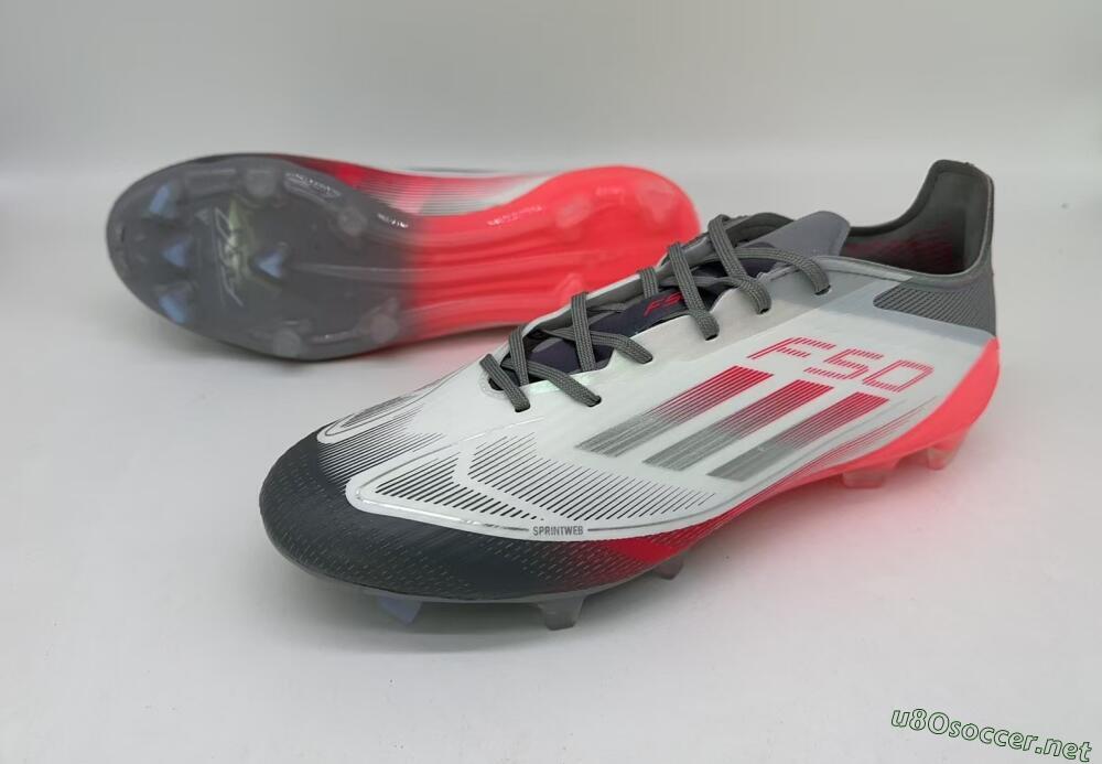 Men's Adidas F50 Elite FG Football Boots - White/Silver/Red/Black