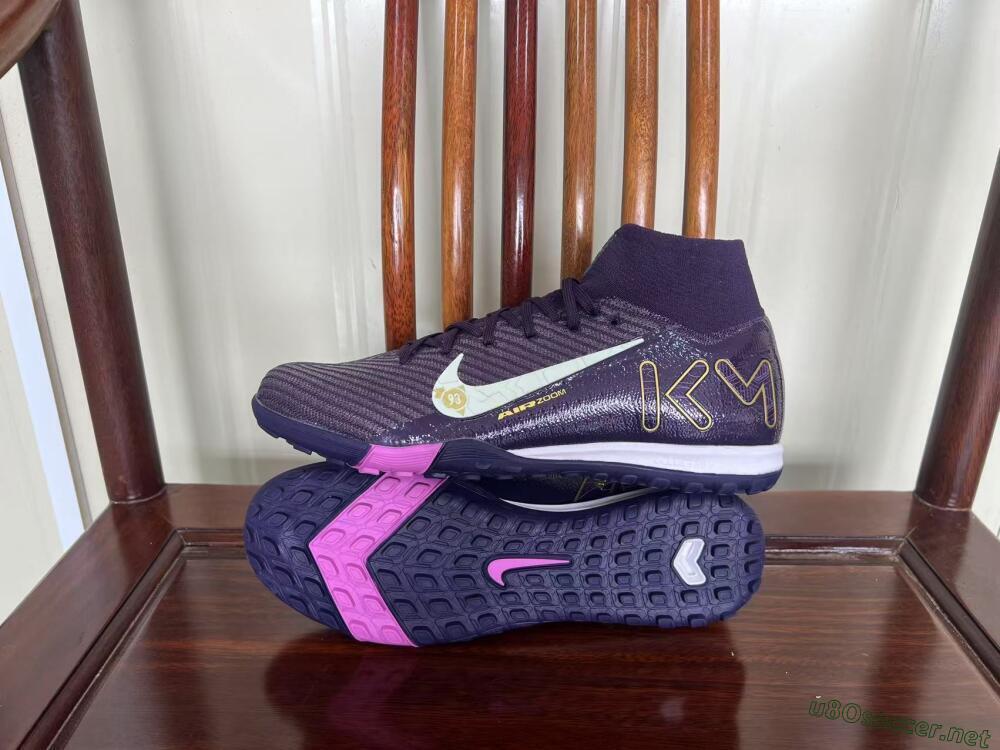 Unisex Nike Air Zoom Mercurial Superfly 10 Elite TF Football Shoes - Purple/White/Gold