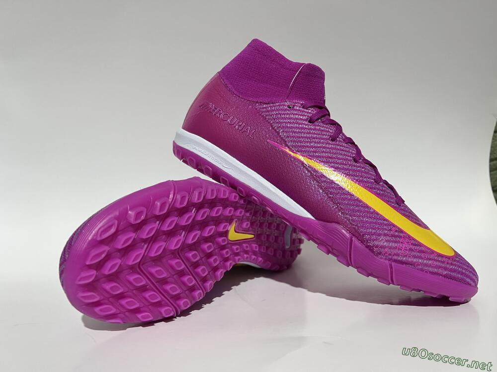 Unisex Nike Air Zoom Mercurial Superfly 10 Elite TF Football Shoes - Purple/Yellow/White