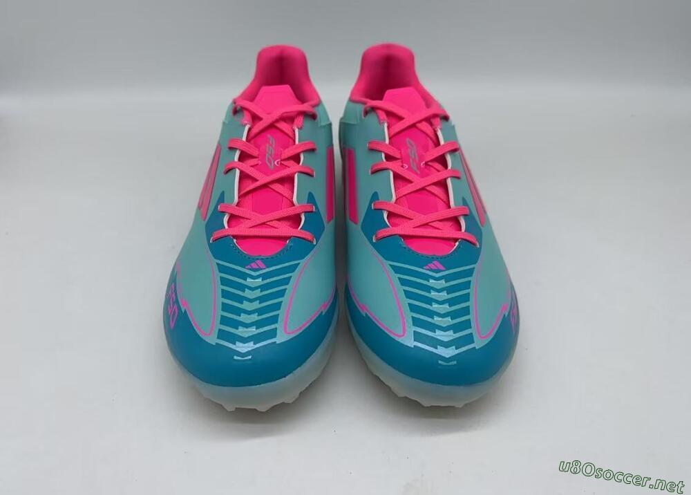 Men's Adidas F50 Pro TF Football Shoes - Jade/Pink/White