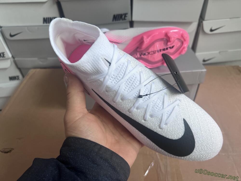 Unisex Nike Air Zoom Mercurial Superfly 10 Elite FG Football Boots - White/Black/Pink