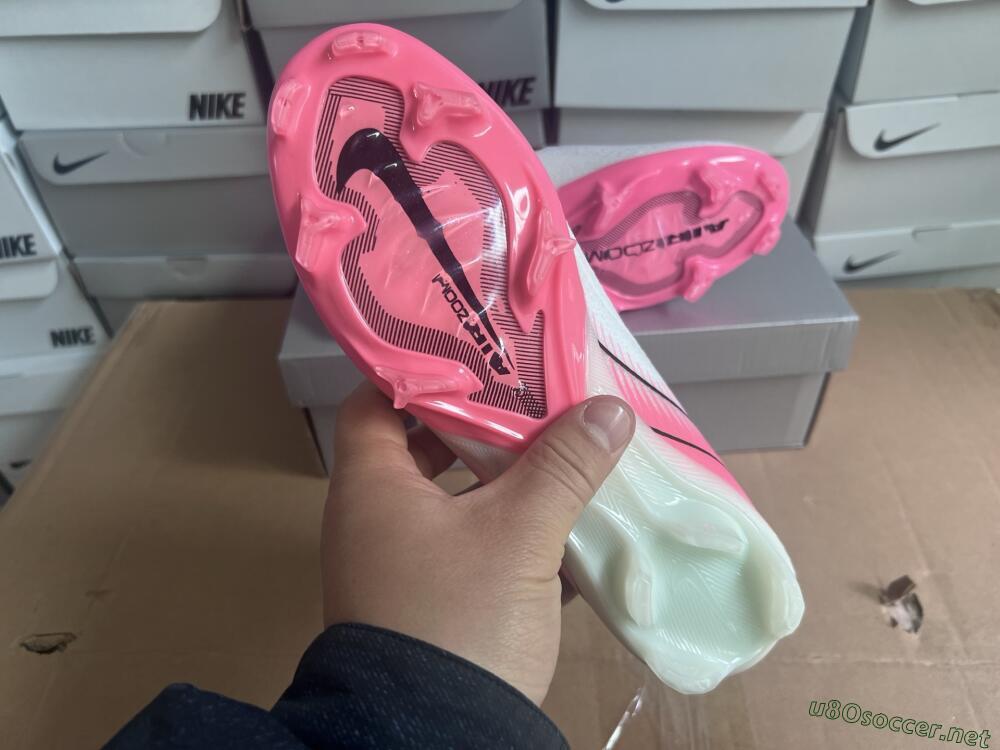 Unisex Nike Air Zoom Mercurial Superfly 10 Elite FG Football Boots - White/Black/Pink