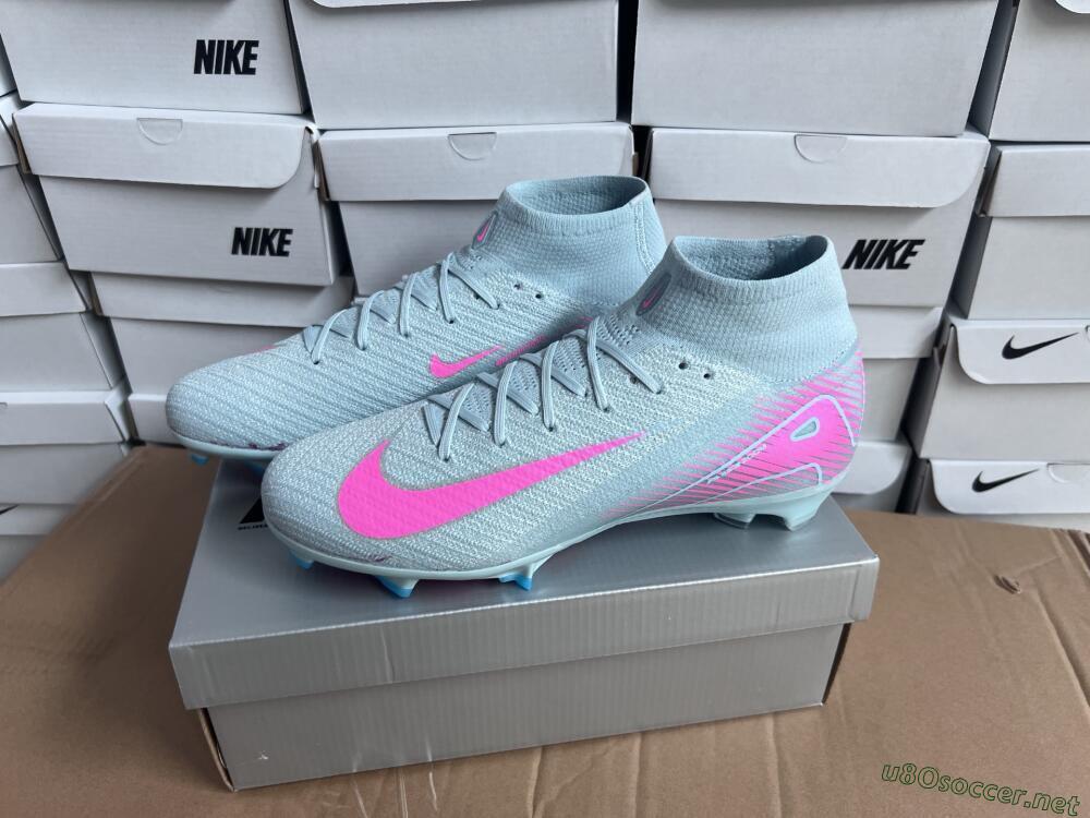 Men's Nike Air Zoom Mercurial Superfly 10 Elite FG Football Boots - Jade/Pink/Silver