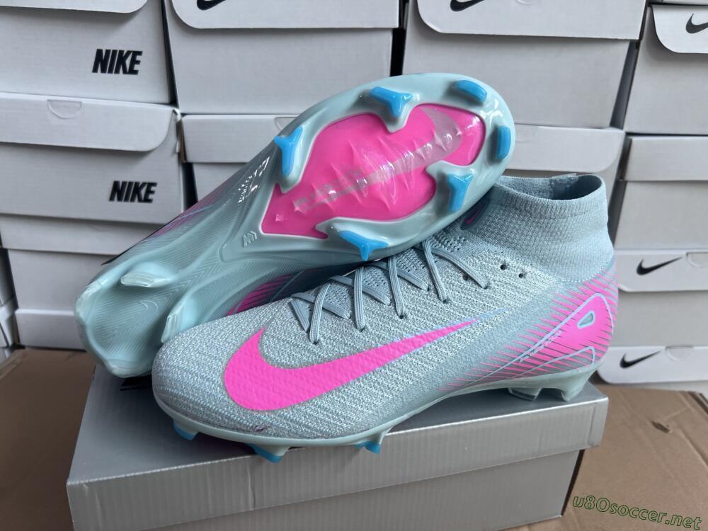 Men's Nike Air Zoom Mercurial Superfly 10 Elite FG Football Boots - Jade/Pink/Silver