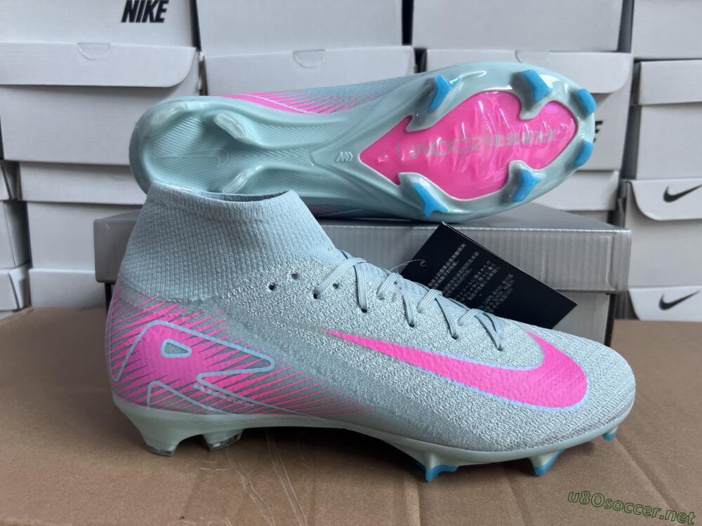 Men's Nike Air Zoom Mercurial Superfly 10 Elite FG Football Boots - Jade/Pink/Silver