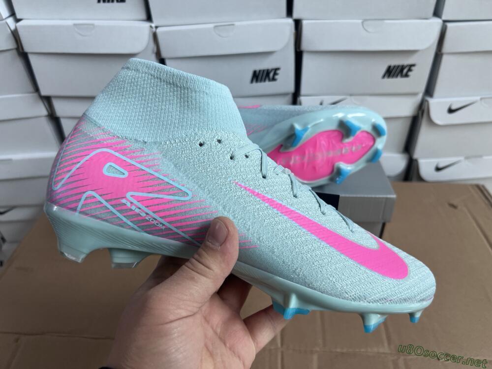 Men's Nike Air Zoom Mercurial Superfly 10 Elite FG Football Boots - Jade/Pink/Silver