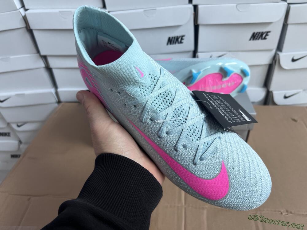 Men's Nike Air Zoom Mercurial Superfly 10 Elite FG Football Boots - Jade/Pink/Silver