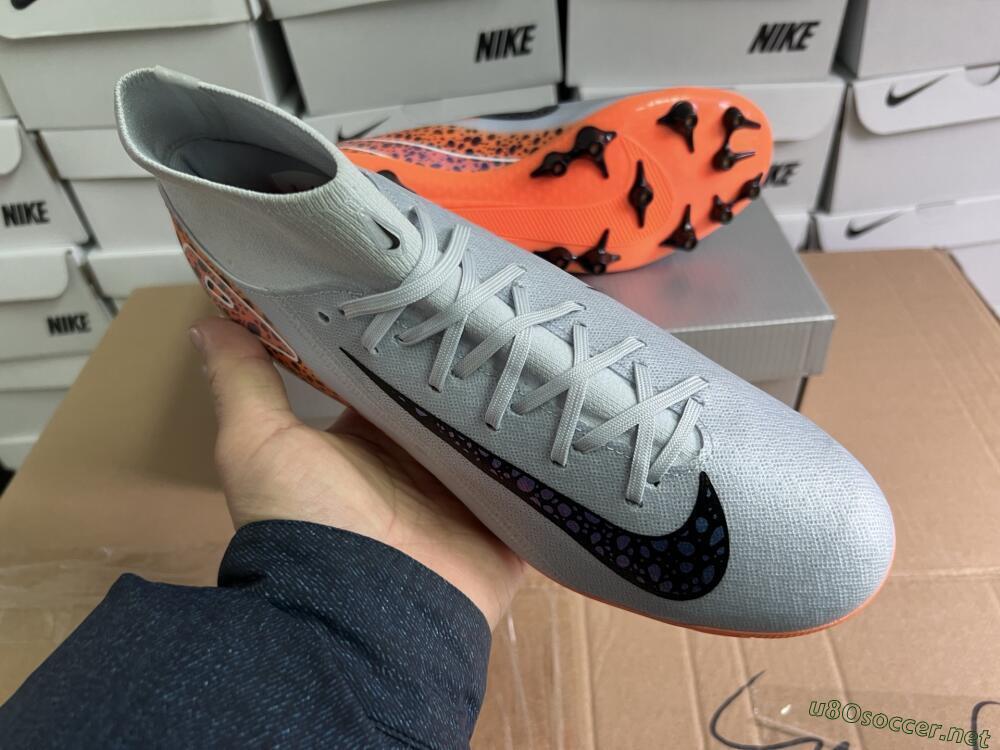 Unisex Nike Air Zoom Mercurial Superfly 10 Elite AG Football Boots - Grey/Black/Leopard