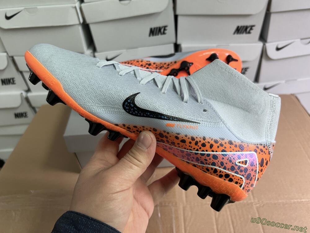 Unisex Nike Air Zoom Mercurial Superfly 10 Elite AG Football Boots - Grey/Black/Leopard