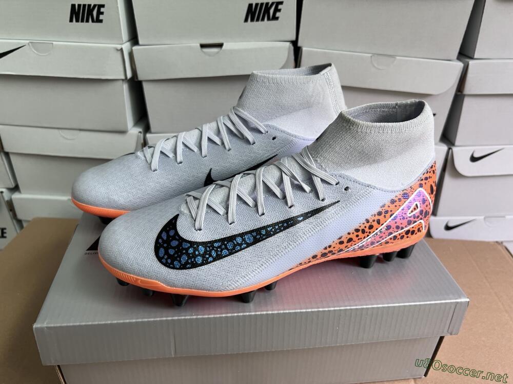 Unisex Nike Air Zoom Mercurial Superfly 10 Elite AG Football Boots - Grey/Black/Leopard