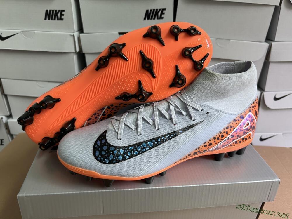Unisex Nike Air Zoom Mercurial Superfly 10 Elite AG Football Boots - Grey/Black/Leopard