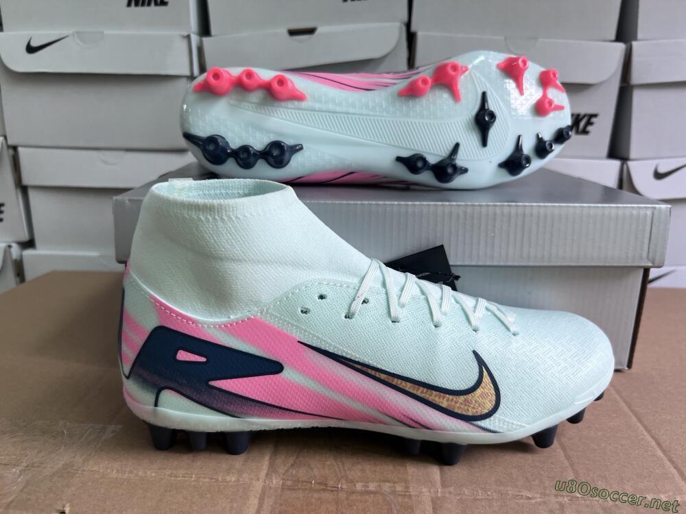Unisex Nike Air Zoom Mercurial Superfly 10 Elite AG Football Boots - Jade/Gold/Pink