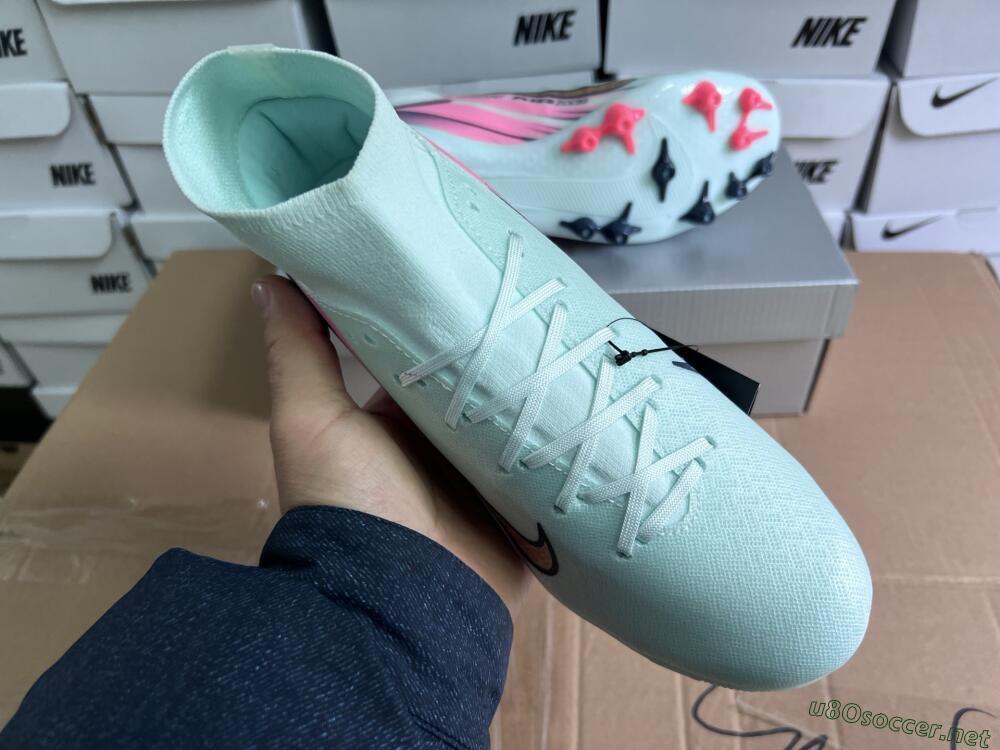 Unisex Nike Air Zoom Mercurial Superfly 10 Elite AG Football Boots - Jade/Gold/Pink