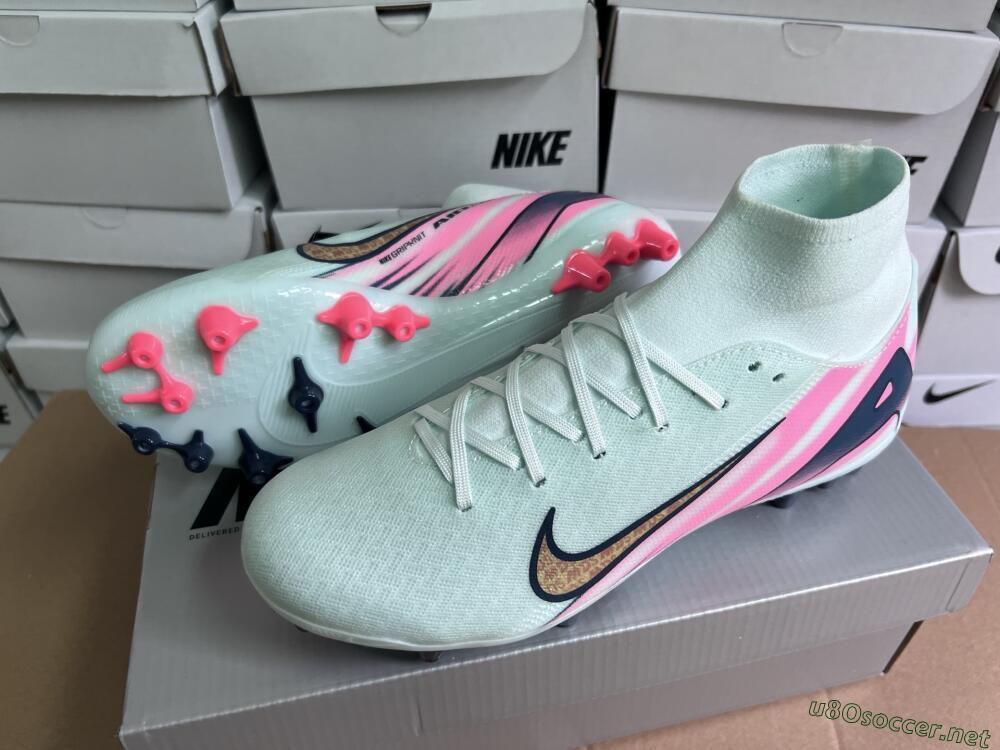 Unisex Nike Air Zoom Mercurial Superfly 10 Elite AG Football Boots - Jade/Gold/Pink