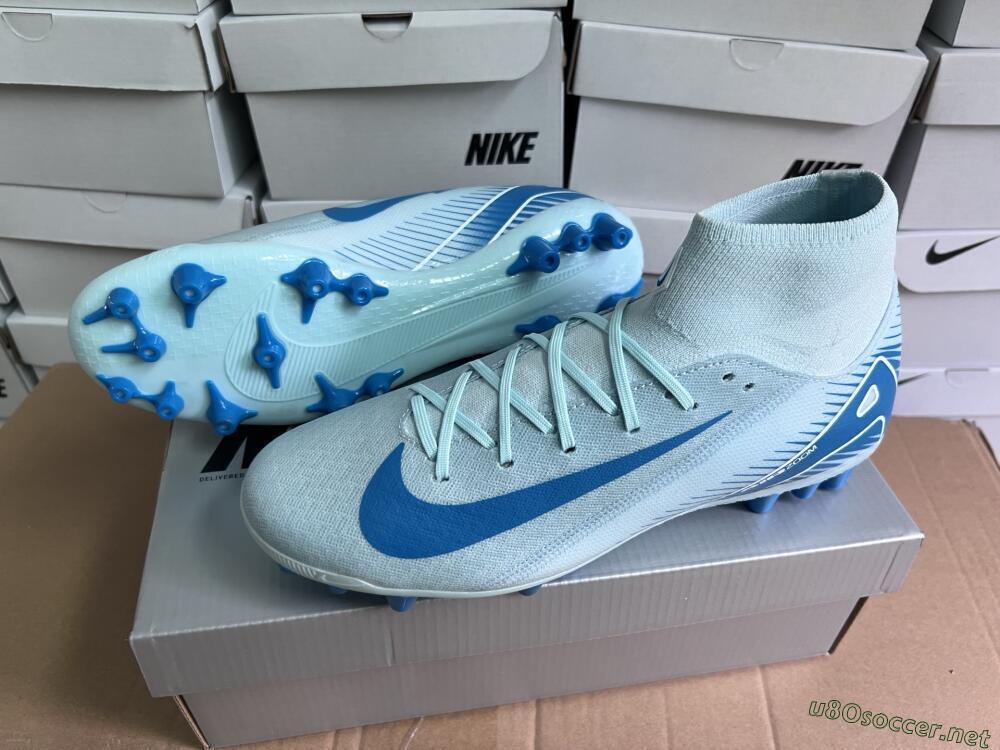 Men's Nike Air Zoom Mercurial Superfly 10 Academy AG Football Boots - Jade/Blue/White