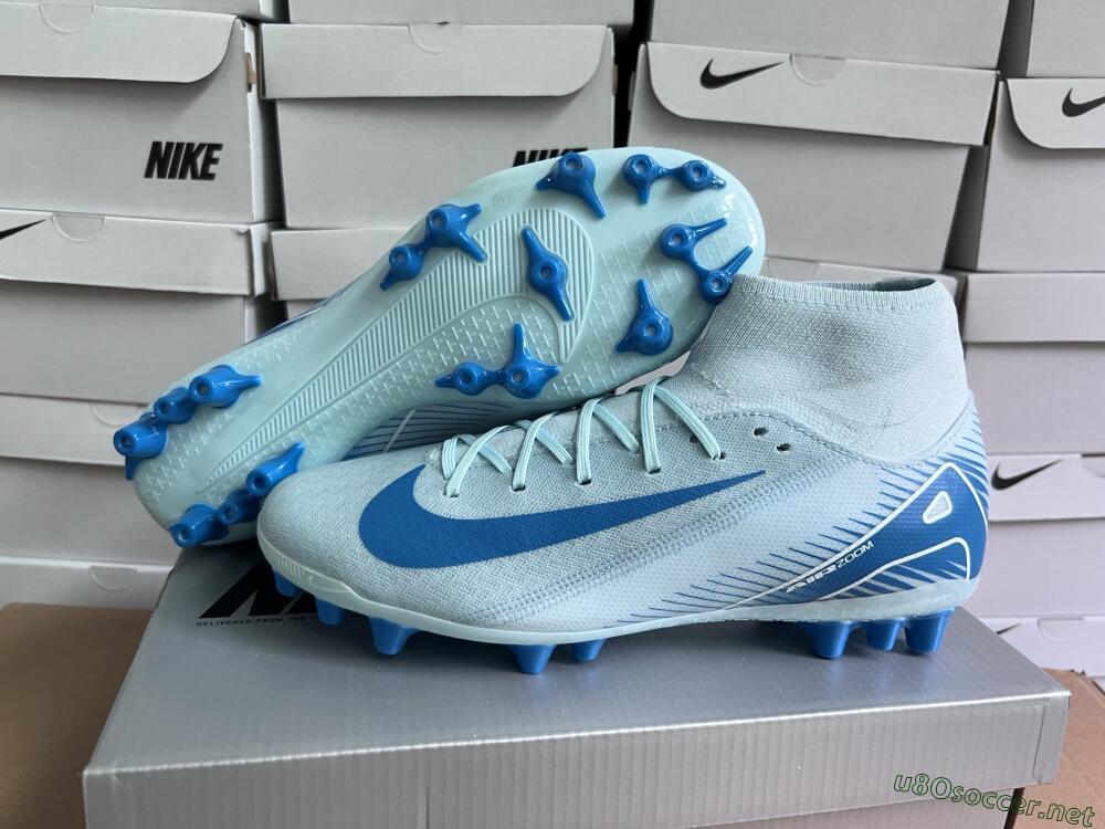 Men's Nike Air Zoom Mercurial Superfly 10 Academy AG Football Boots - Jade/Blue/White