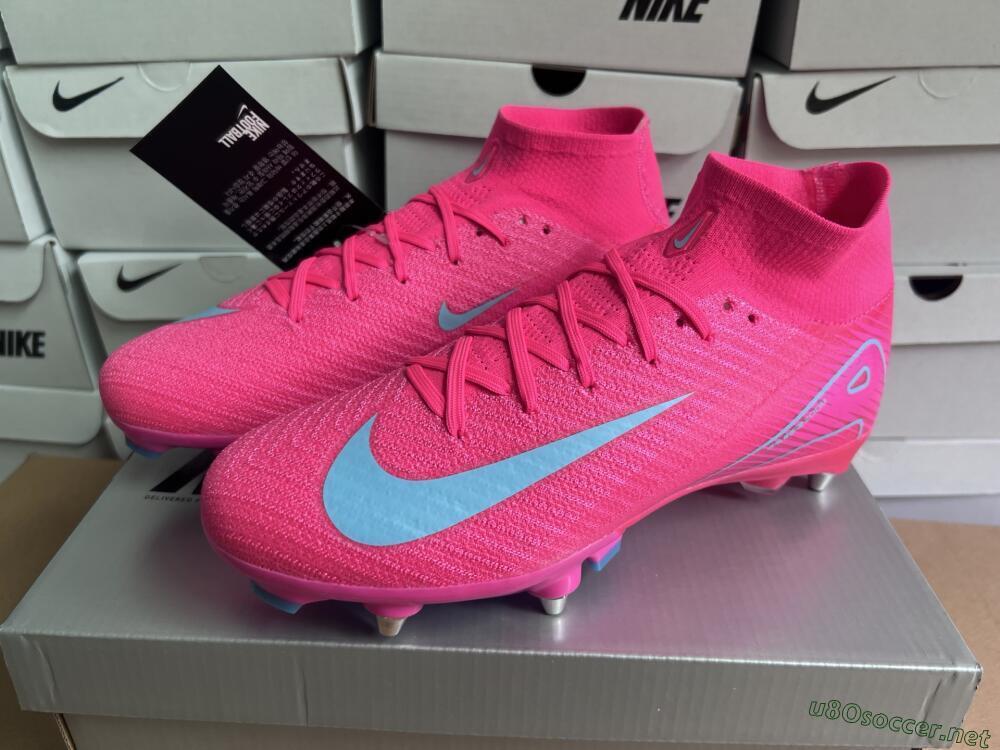 Men's Nike Air Zoom Mercurial Superfly 10 Elite SG Football Boots - Pink/Jade