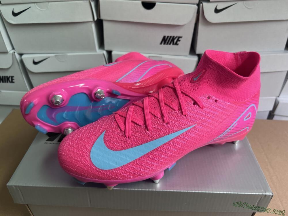 Men's Nike Air Zoom Mercurial Superfly 10 Elite SG Football Boots - Pink/Jade