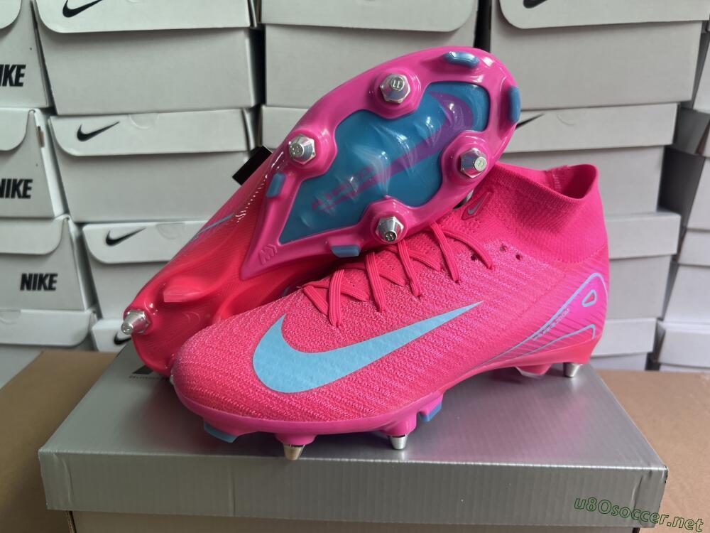 Men's Nike Air Zoom Mercurial Superfly 10 Elite SG Football Boots - Pink/Jade