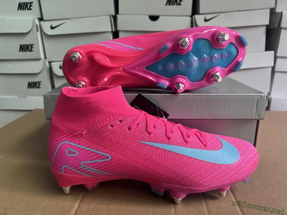 Men's Nike Air Zoom Mercurial Superfly 10 Elite SG Football Boots - Pink/Jade