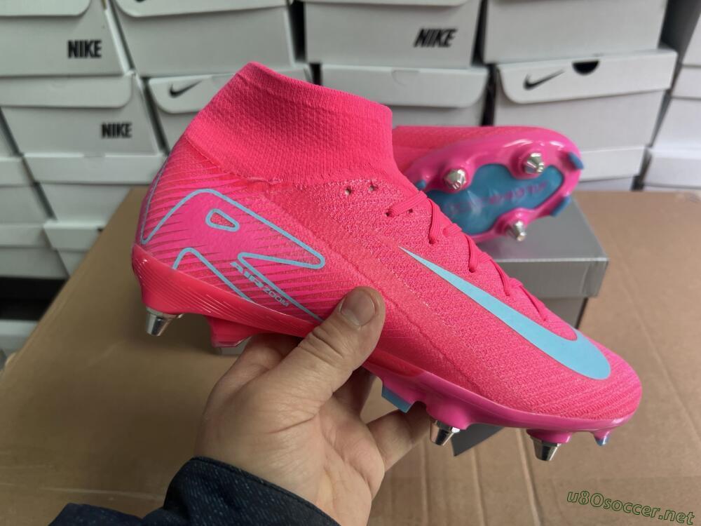 Men's Nike Air Zoom Mercurial Superfly 10 Elite SG Football Boots - Pink/Jade