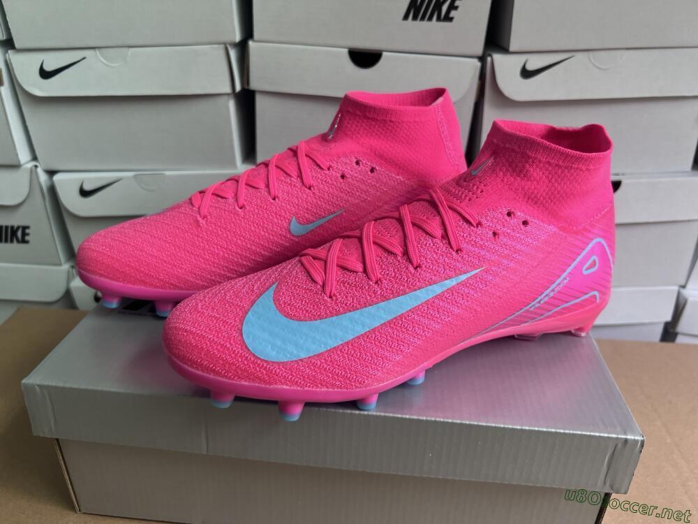 Unisex Nike Air Zoom Mercurial Superfly 10 Elite AG Football Boots - Pink/Jade