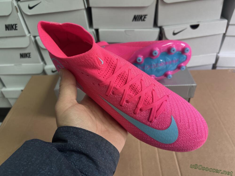 Unisex Nike Air Zoom Mercurial Superfly 10 Elite AG Football Boots - Pink/Jade
